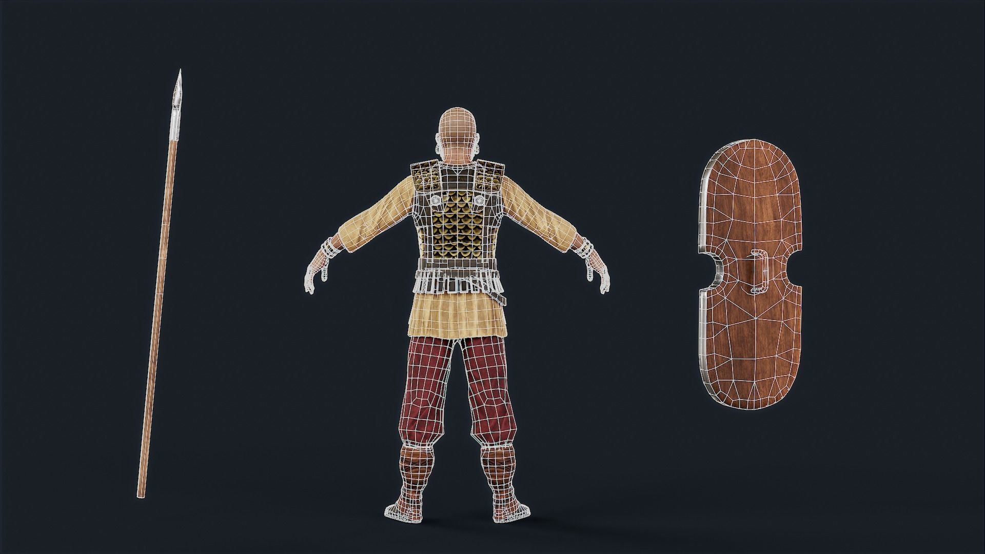 Persian 1 A pose Low-poly character redy for games Low-poly 3D model_15