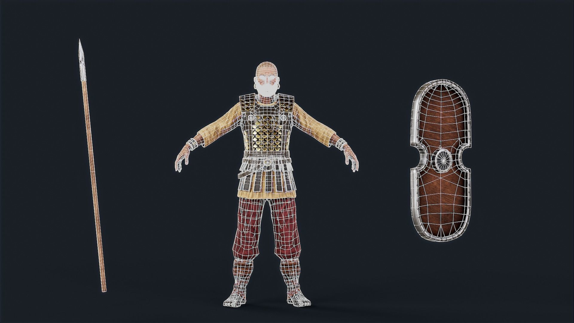 Persian 1 A pose Low-poly character redy for games Low-poly 3D model_13