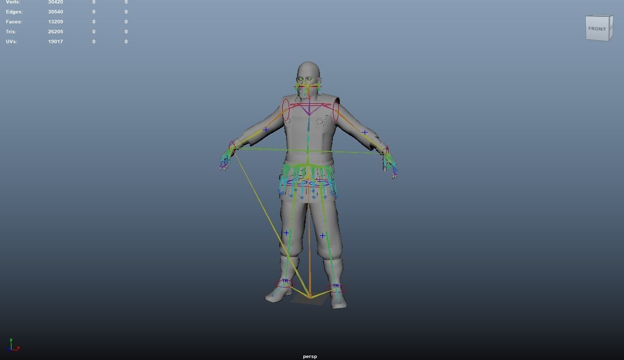 Persian 1 A pose Low-poly character redy for games Low-poly 3D model_23