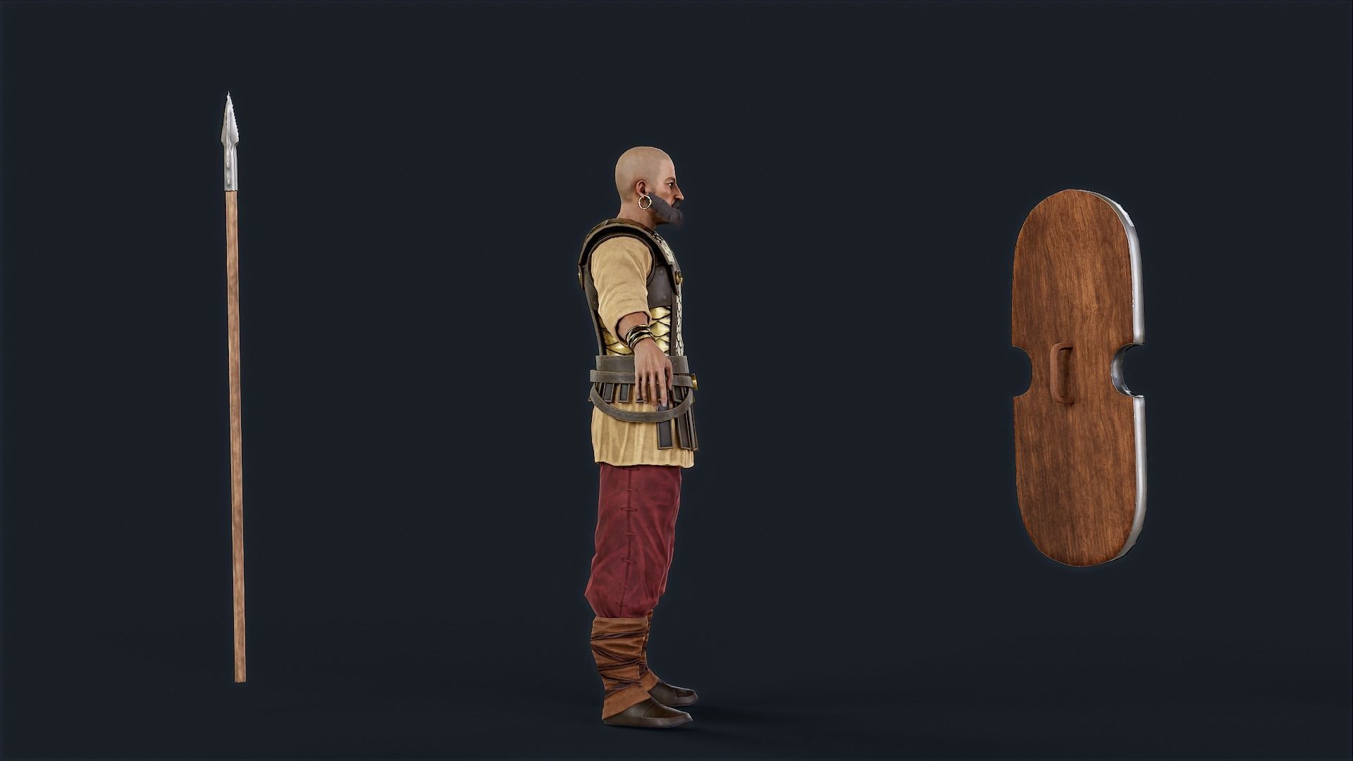 Persian 1 A pose Low-poly character redy for games Low-poly 3D model_8