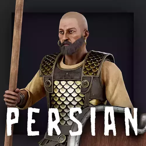 Persian 1 A pose Low-poly character redy for games Low-poly 3D model