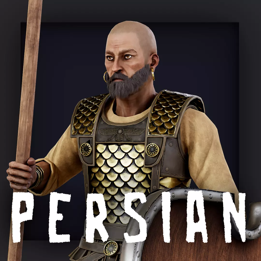 Persian 1 A pose Low-poly character redy for games Low-poly 3D model_0
