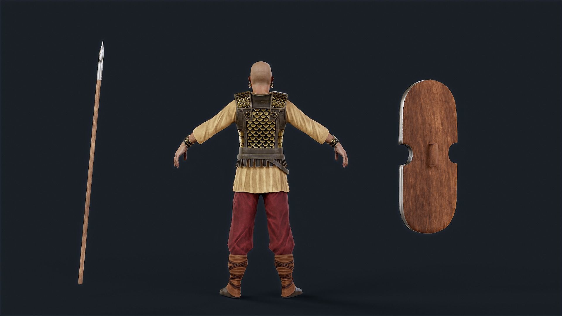 Persian 1 A pose Low-poly character redy for games Low-poly 3D model_10
