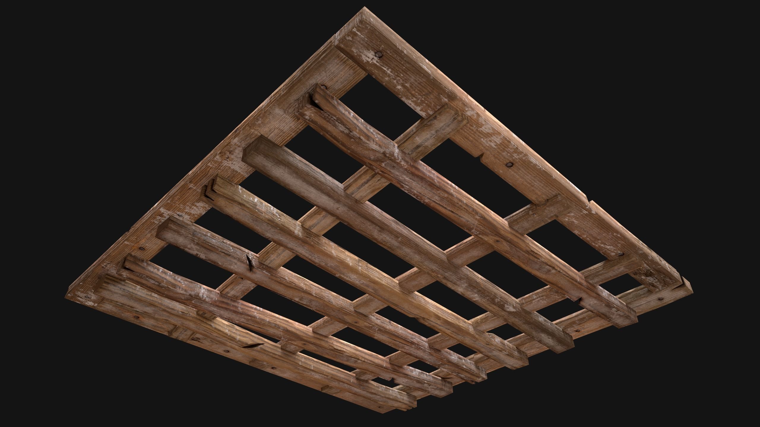 Medieval Roof Wooden Lattice Low-poly 3D model_17