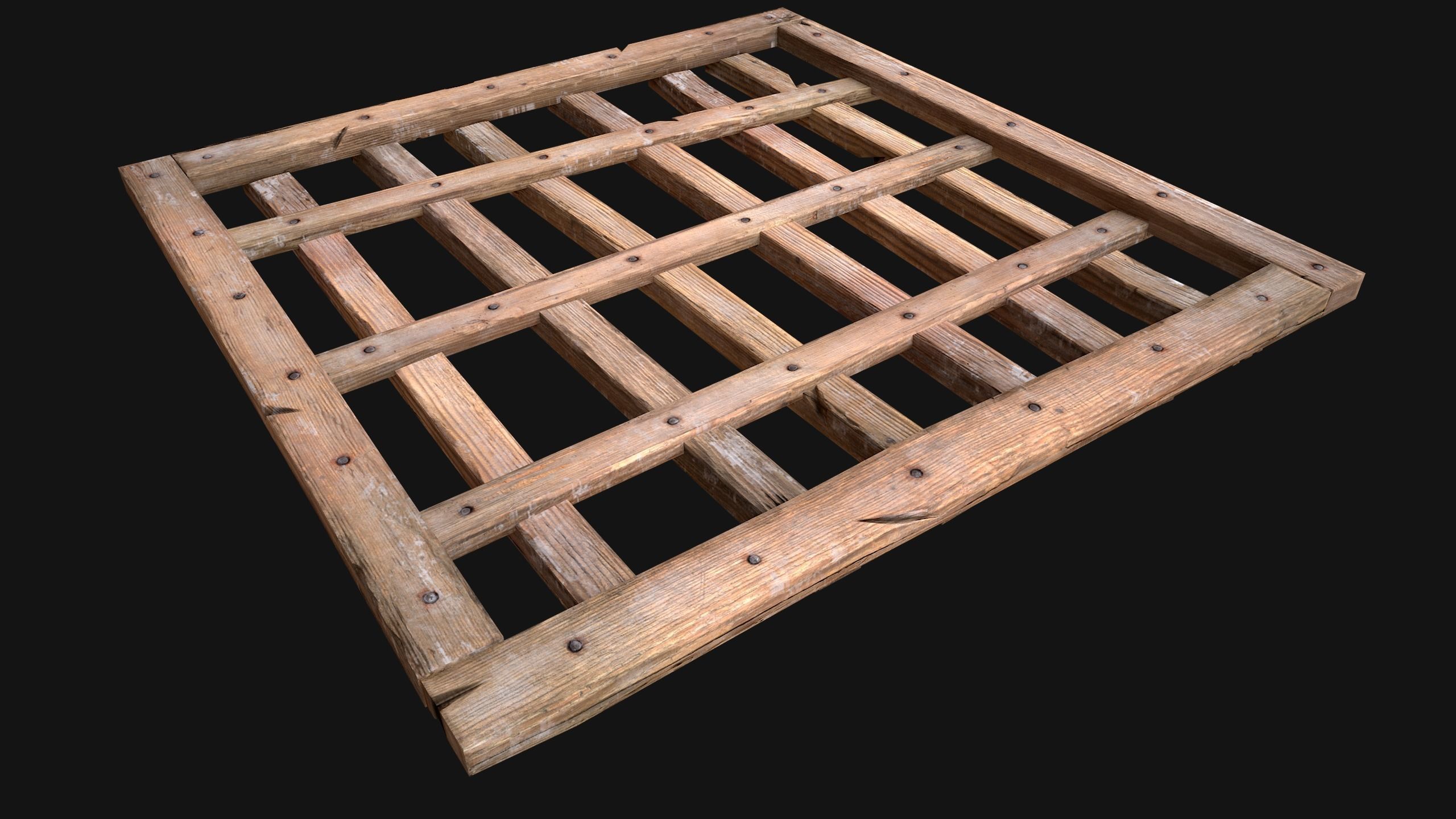 Medieval Roof Wooden Lattice Low-poly 3D model_14