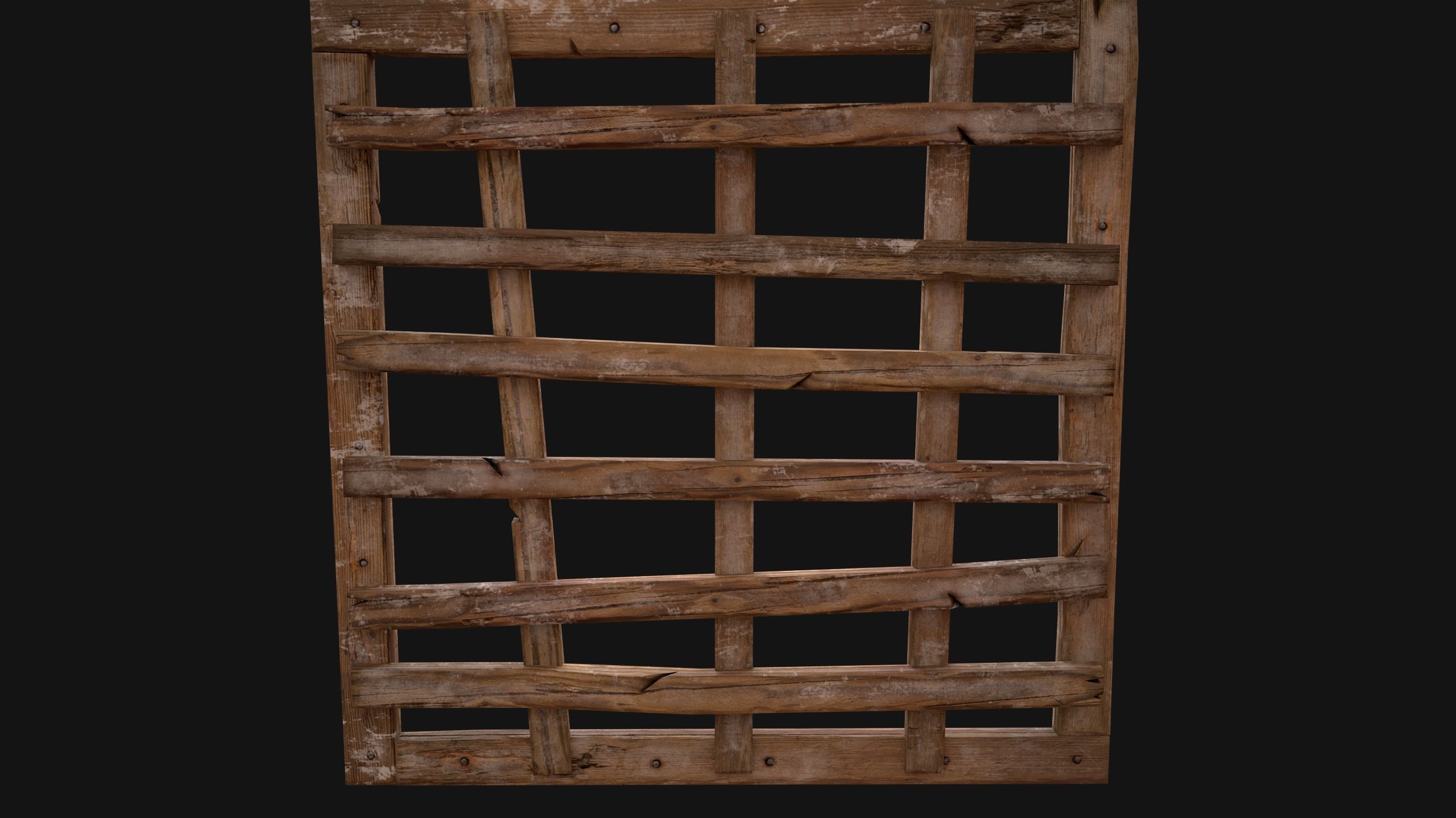 Medieval Roof Wooden Lattice Low-poly 3D model_18