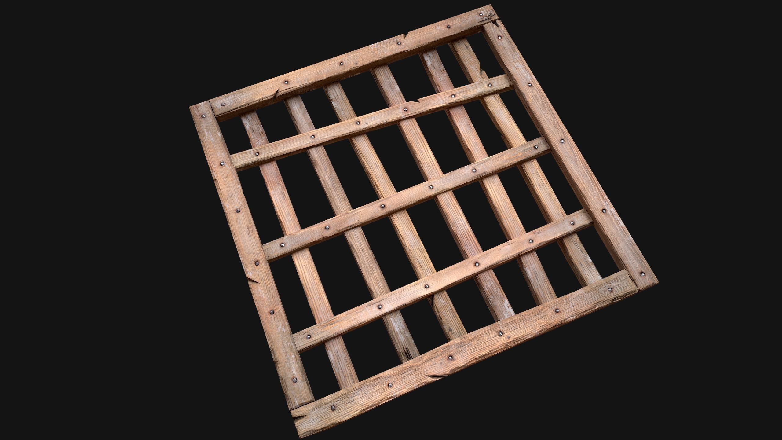 Medieval Roof Wooden Lattice Low-poly 3D model_12