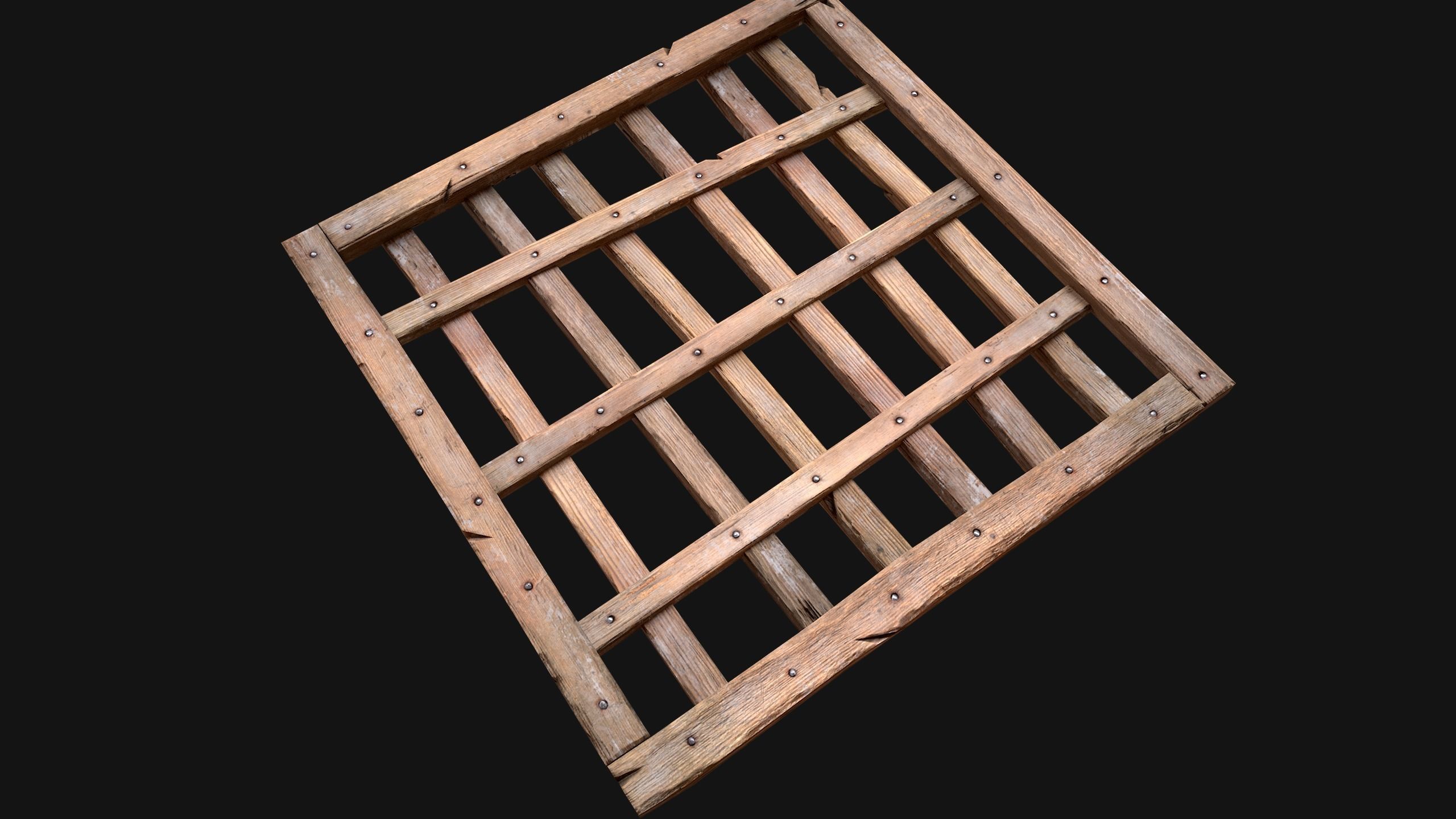 Medieval Roof Wooden Lattice Low-poly 3D model_13