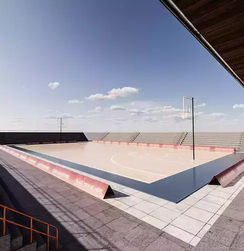 Basketball Small Stadium Low-poly 3D model