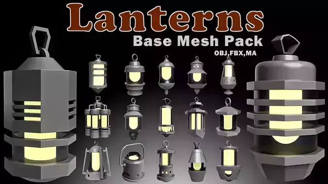 40 Lanterns Base Mesh Pack  