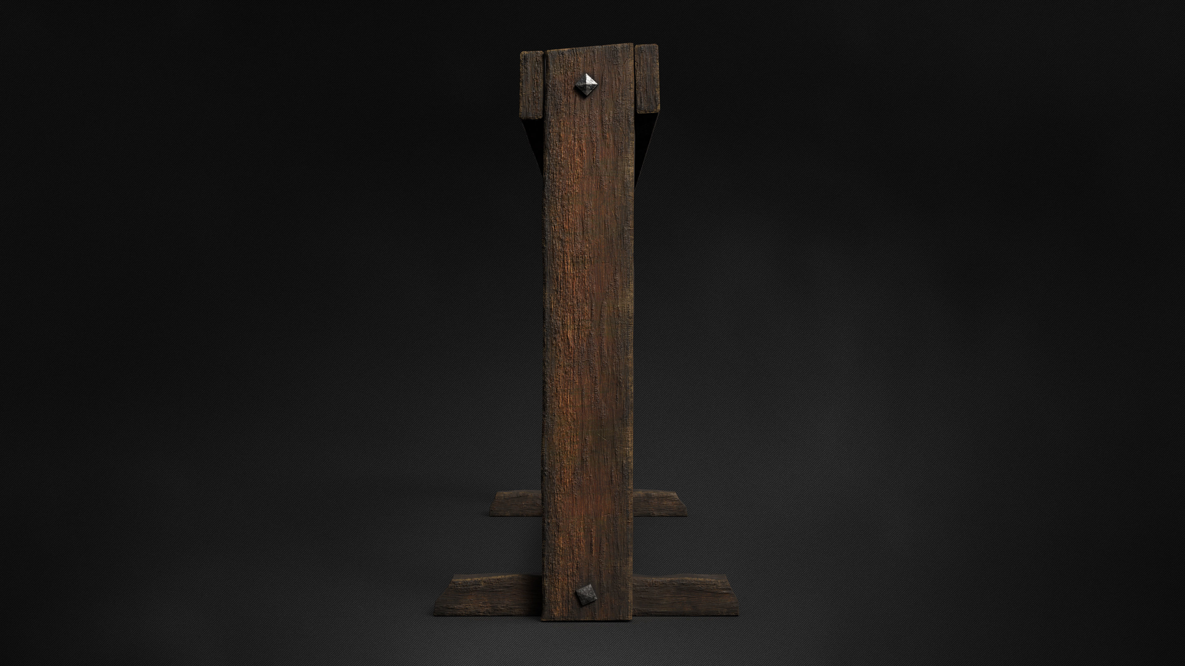 Medieval Sword Holder AAA Wooden Weapon Stand Low-poly 3D model_4