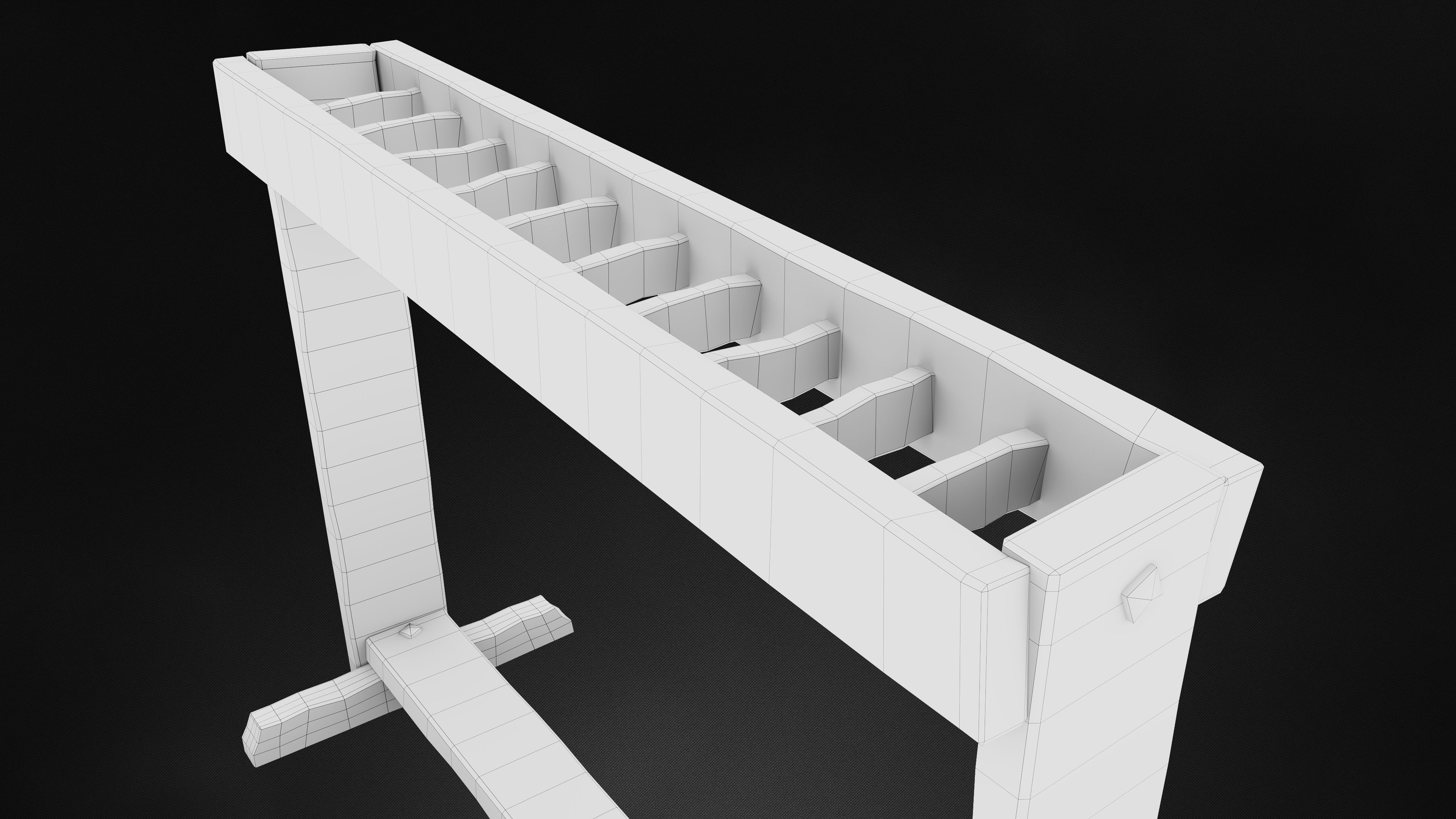 Medieval Sword Holder AAA Wooden Weapon Stand Low-poly 3D model_10