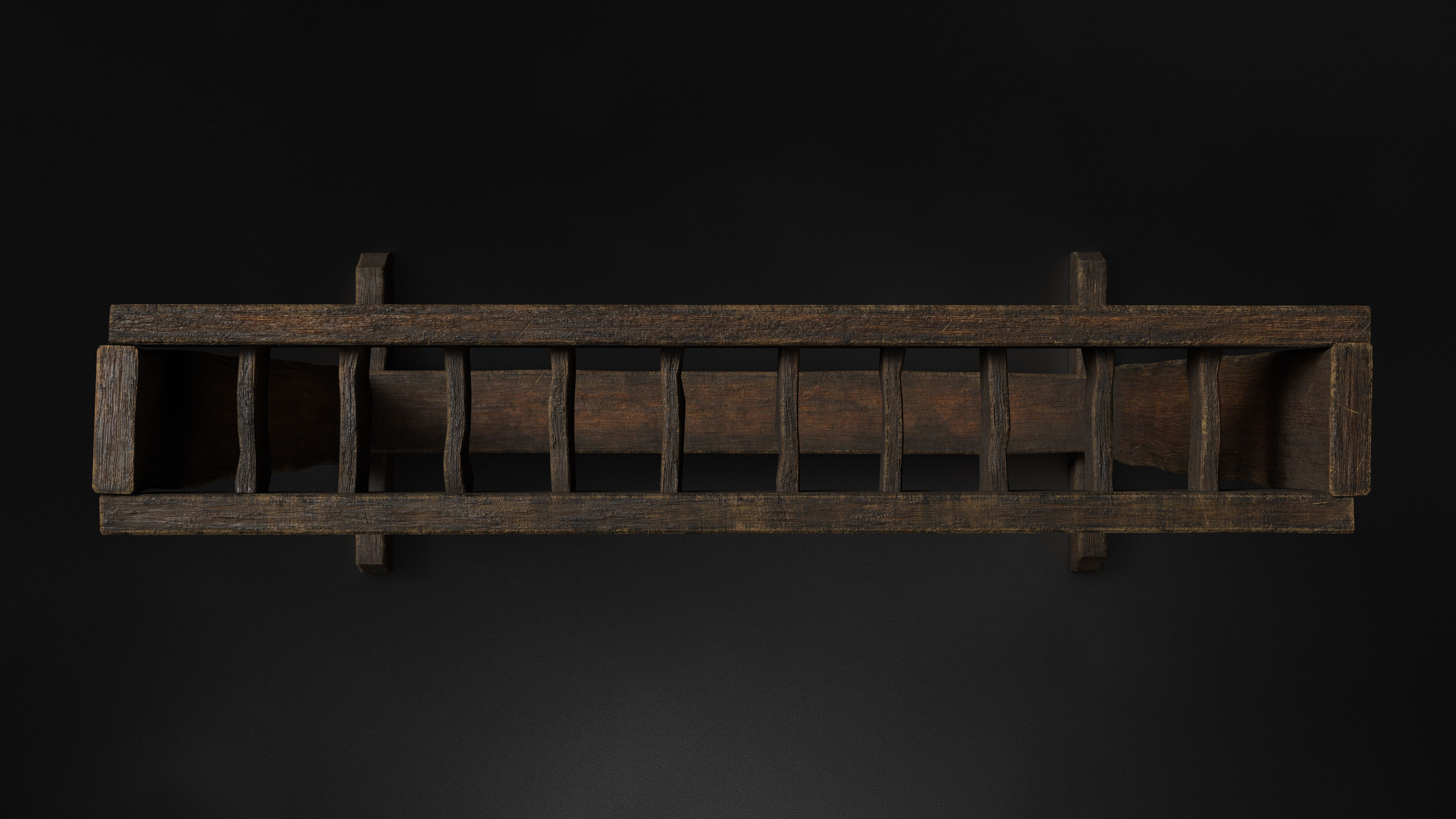 Medieval Sword Holder AAA Wooden Weapon Stand Low-poly 3D model_5