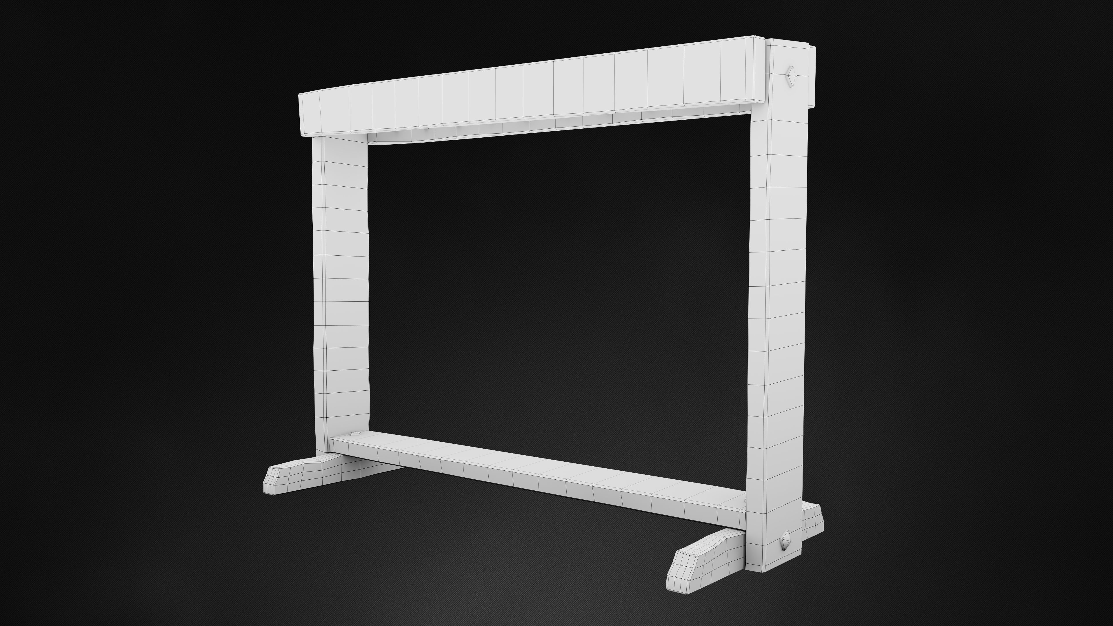 Medieval Sword Holder AAA Wooden Weapon Stand Low-poly 3D model_9