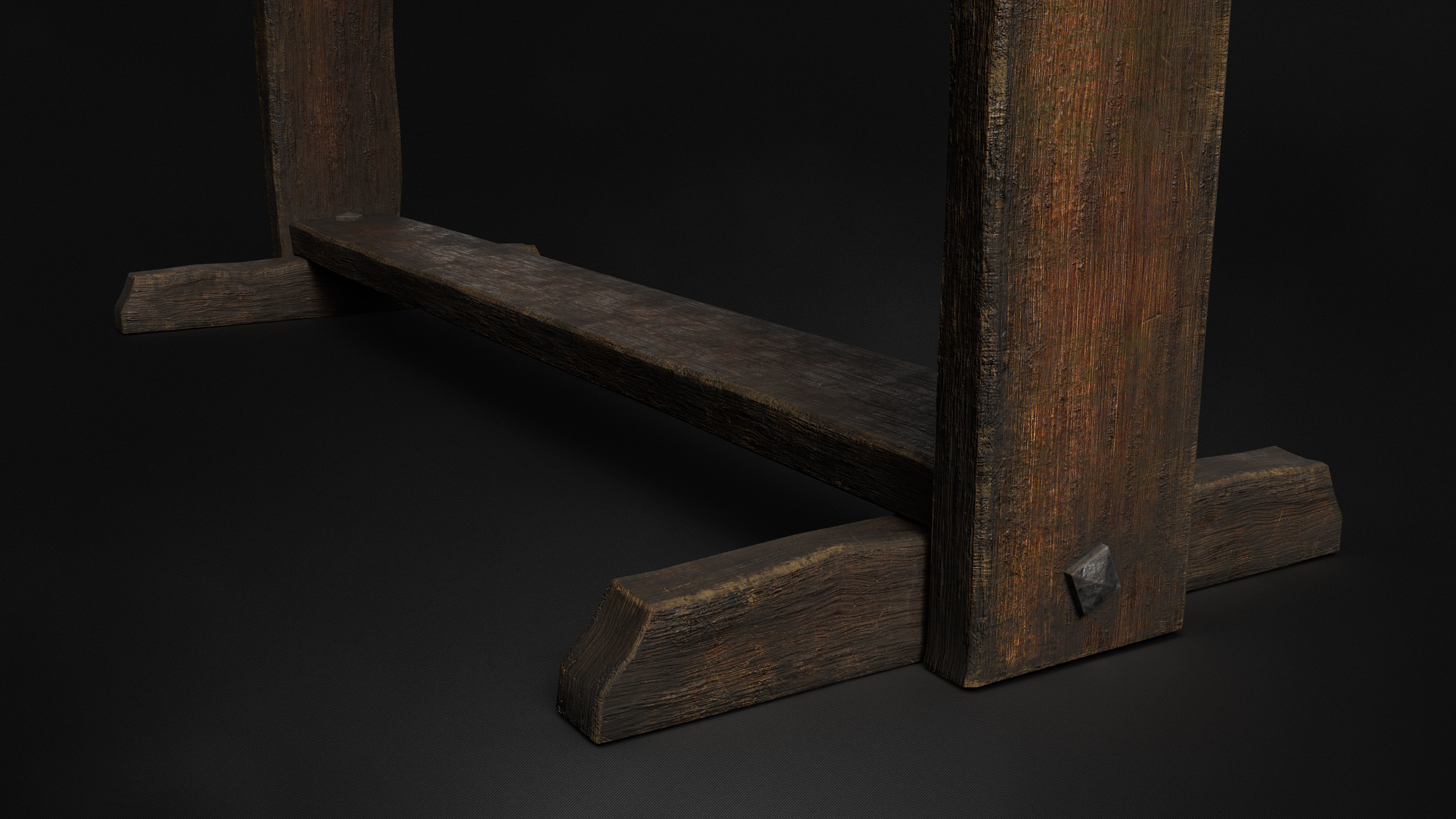 Medieval Sword Holder AAA Wooden Weapon Stand Low-poly 3D model_6