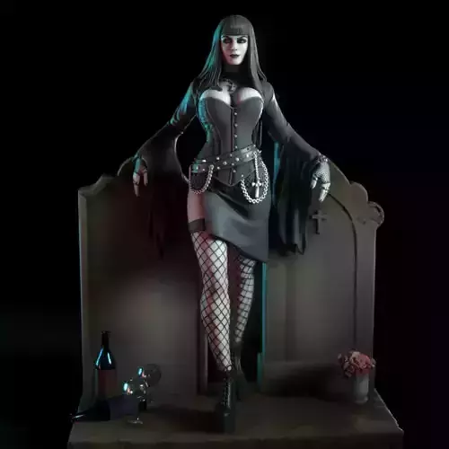 Raven - Goth woman 3D print model