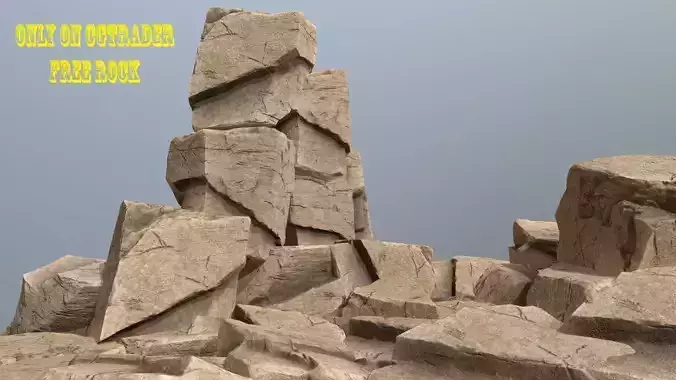 free rock Low-poly 3D model