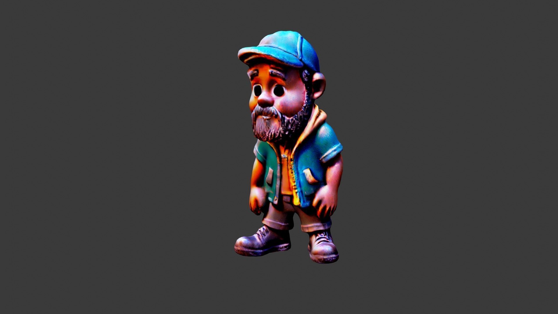 Cartoon Figure Toy Low-poly 3D model_1
