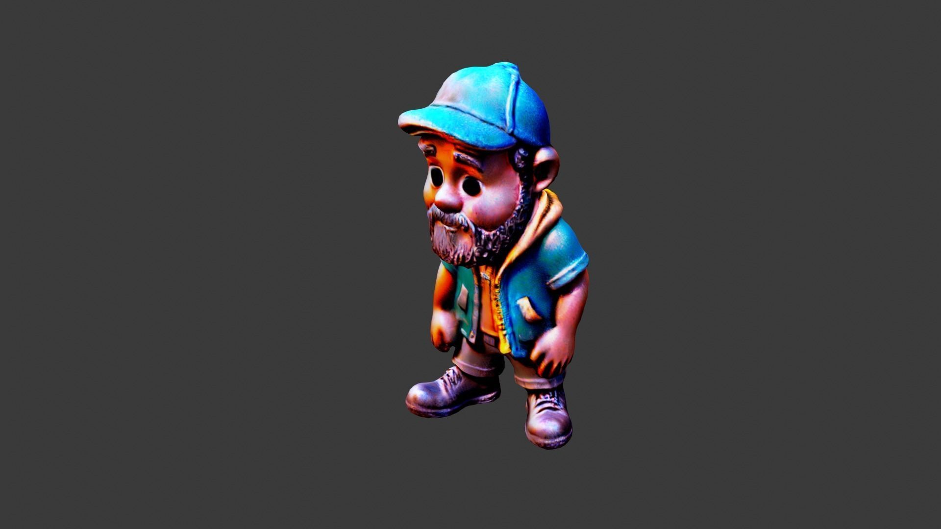 Cartoon Figure Toy Low-poly 3D model_4