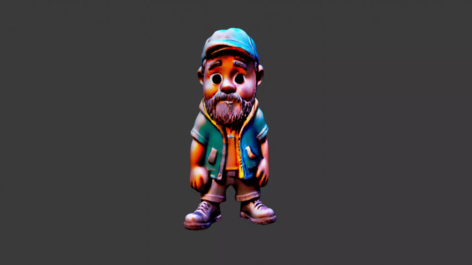 Cartoon Figure Toy Low-poly 3D model_0
