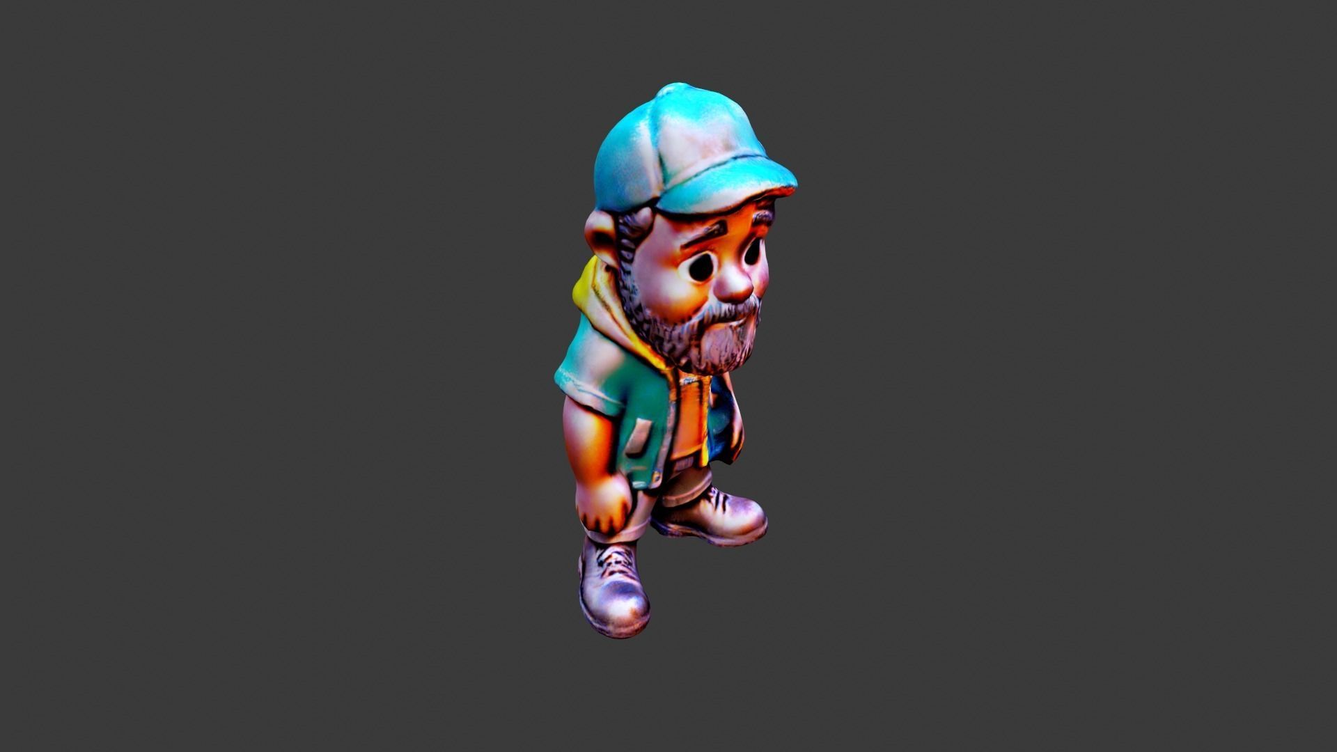 Cartoon Figure Toy Low-poly 3D model_3