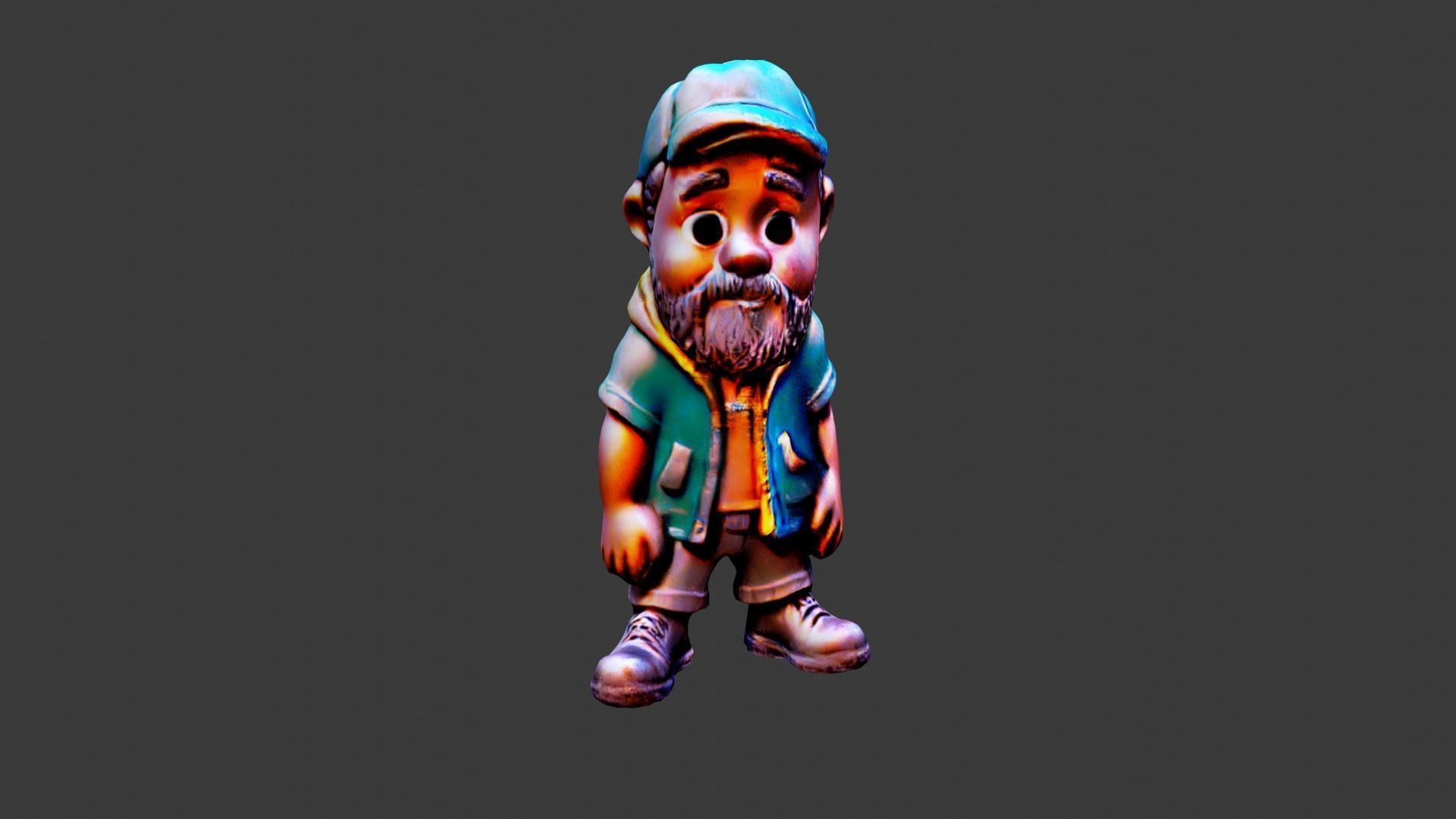 Cartoon Figure Toy Low-poly 3D model_6