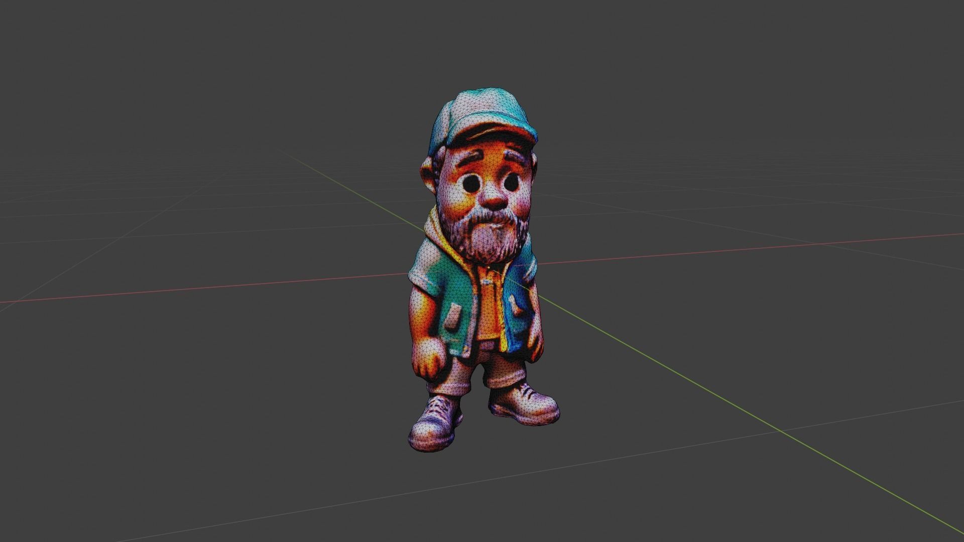 Cartoon Figure Toy Low-poly 3D model_7