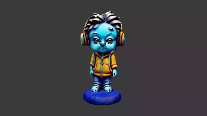 Cartoon Figure Toy Low-poly 3D model