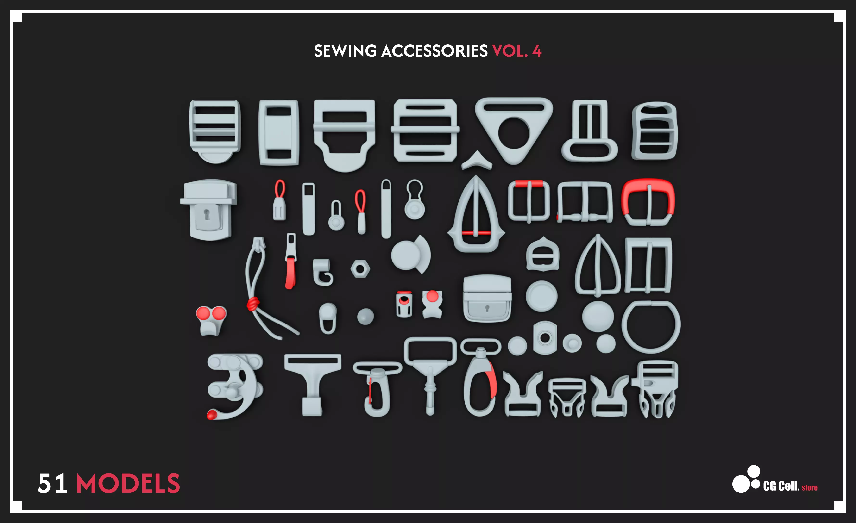 Sewing accessories Vol 04 Low-poly 3D model 3D model