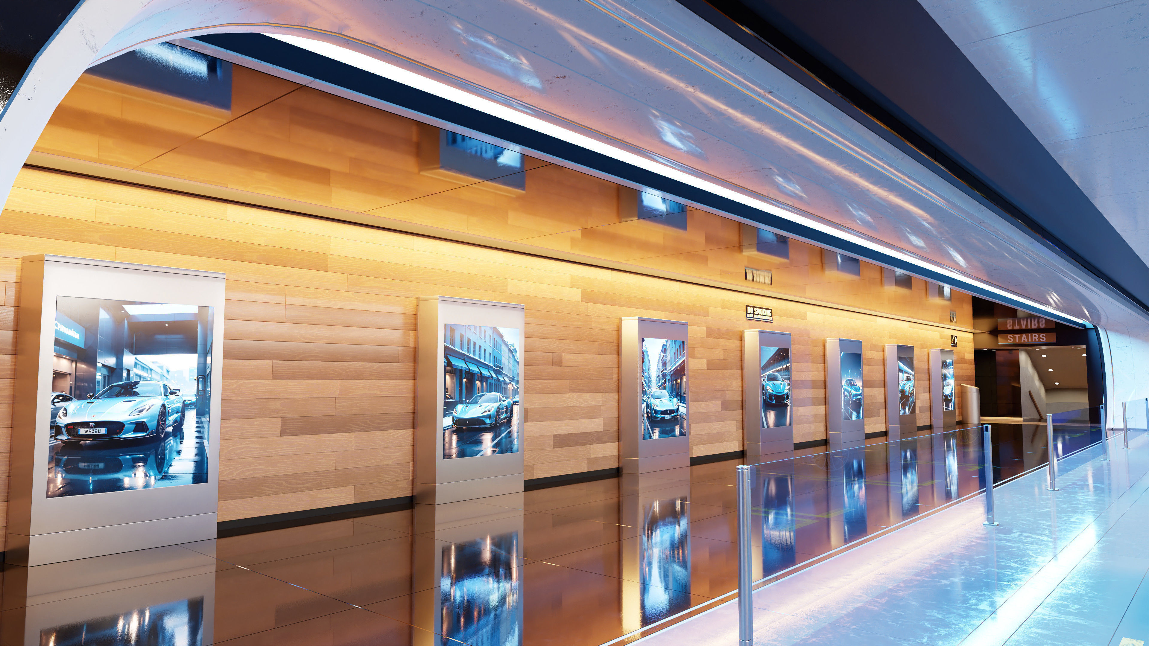 Modern Underground Luxury Car Park - Garage 3D Model 3D model_5