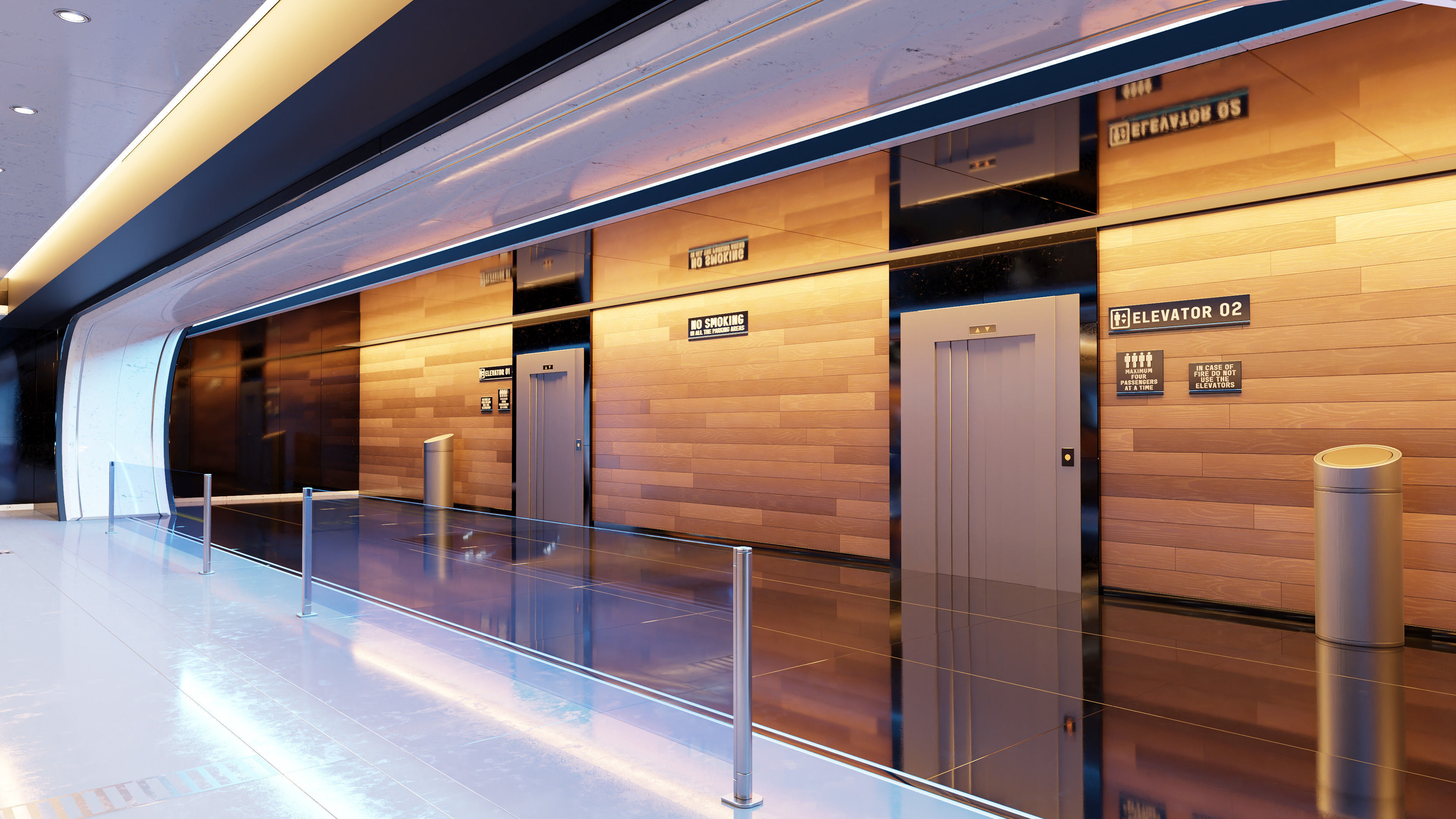 Modern Underground Luxury Car Park - Garage 3D Model 3D model_3