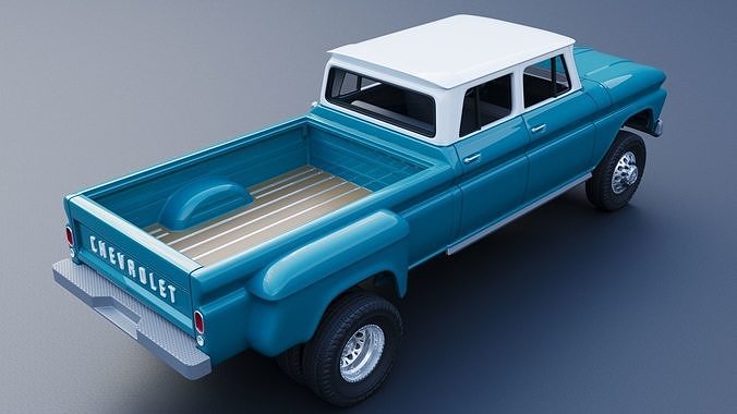 Chevrolet K10 Crew Cab 1965 3D print model 7