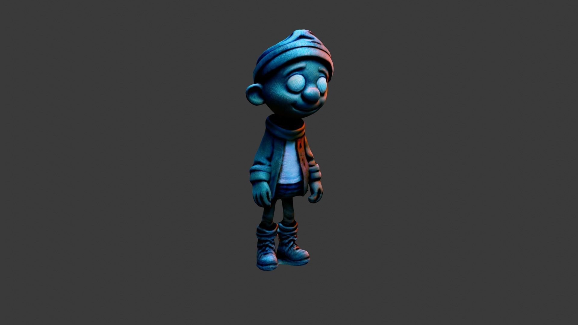 Cartoon Figure Toy Low-poly 3D model_2