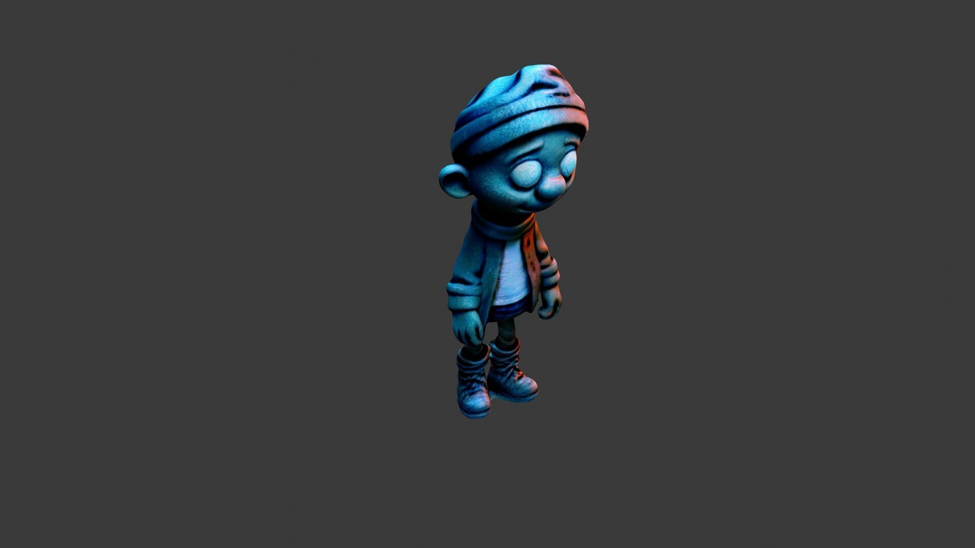 Cartoon Figure Toy Low-poly 3D model_3