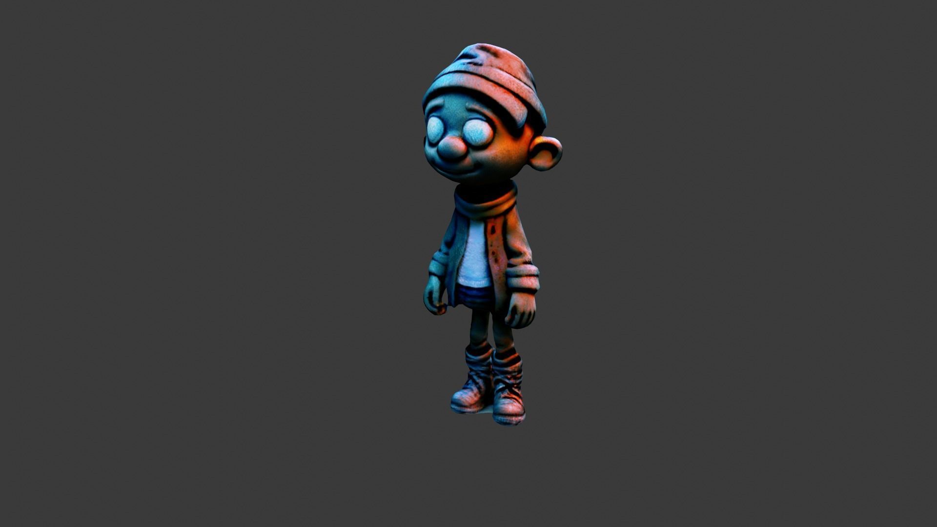 Cartoon Figure Toy Low-poly 3D model_1