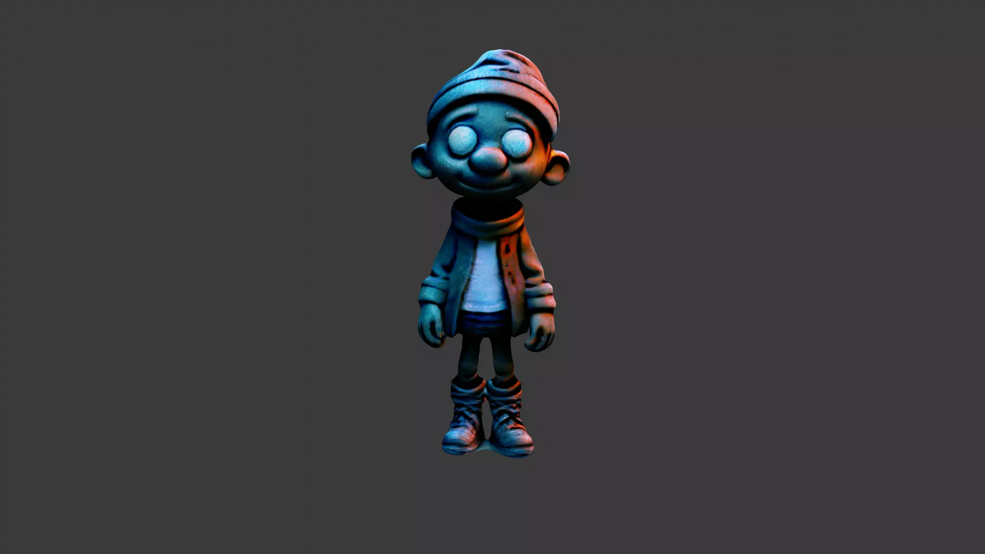 Cartoon Figure Toy Low-poly 3D model_0