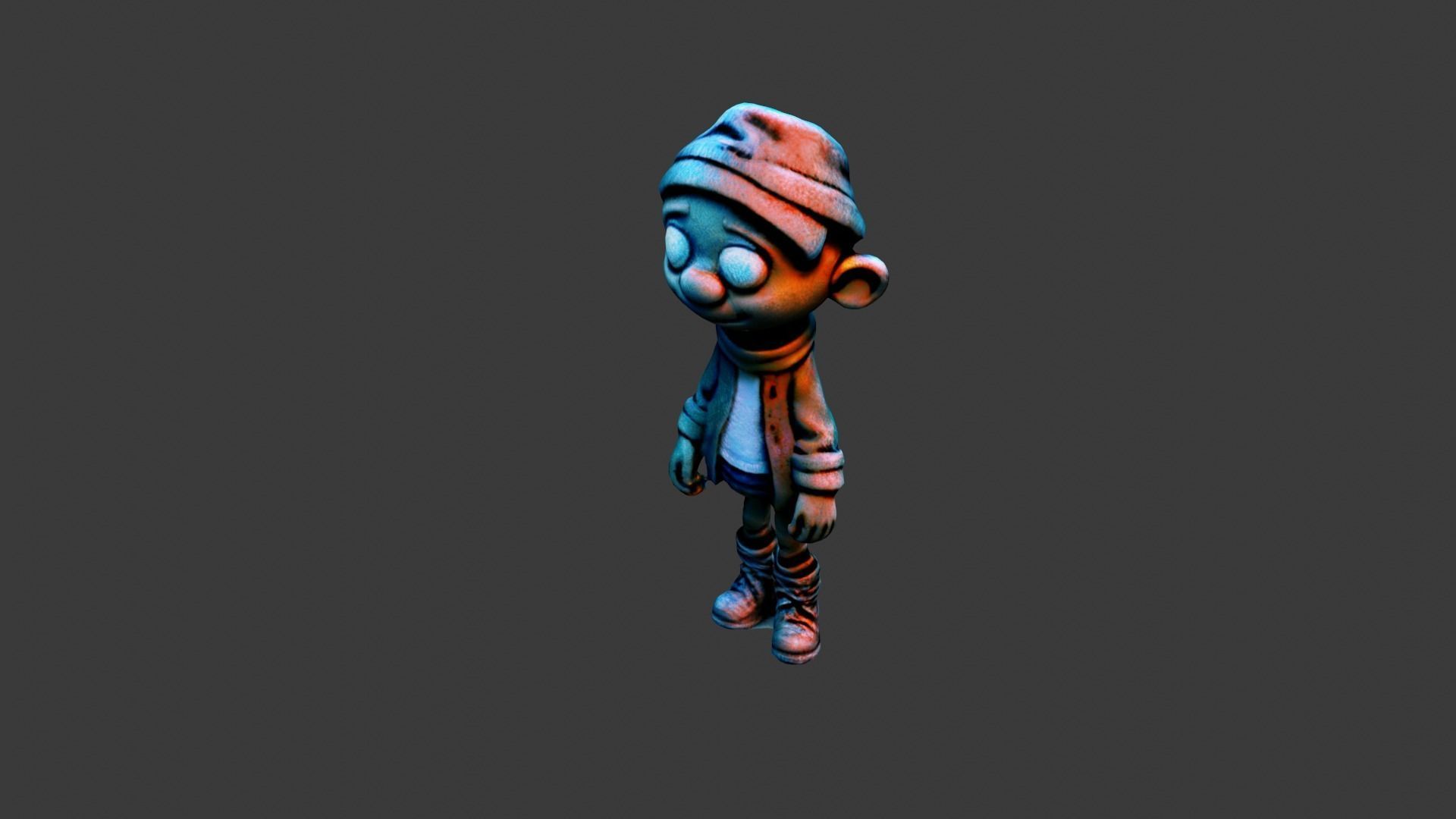 Cartoon Figure Toy Low-poly 3D model_4