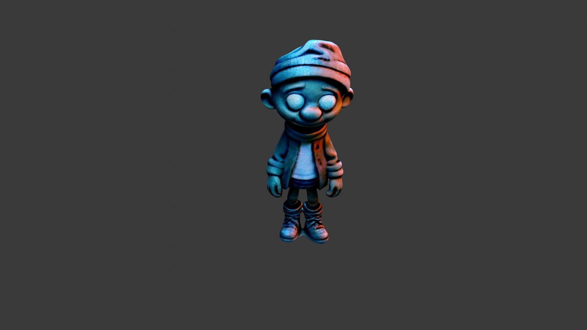 Cartoon Figure Toy Low-poly 3D model_5