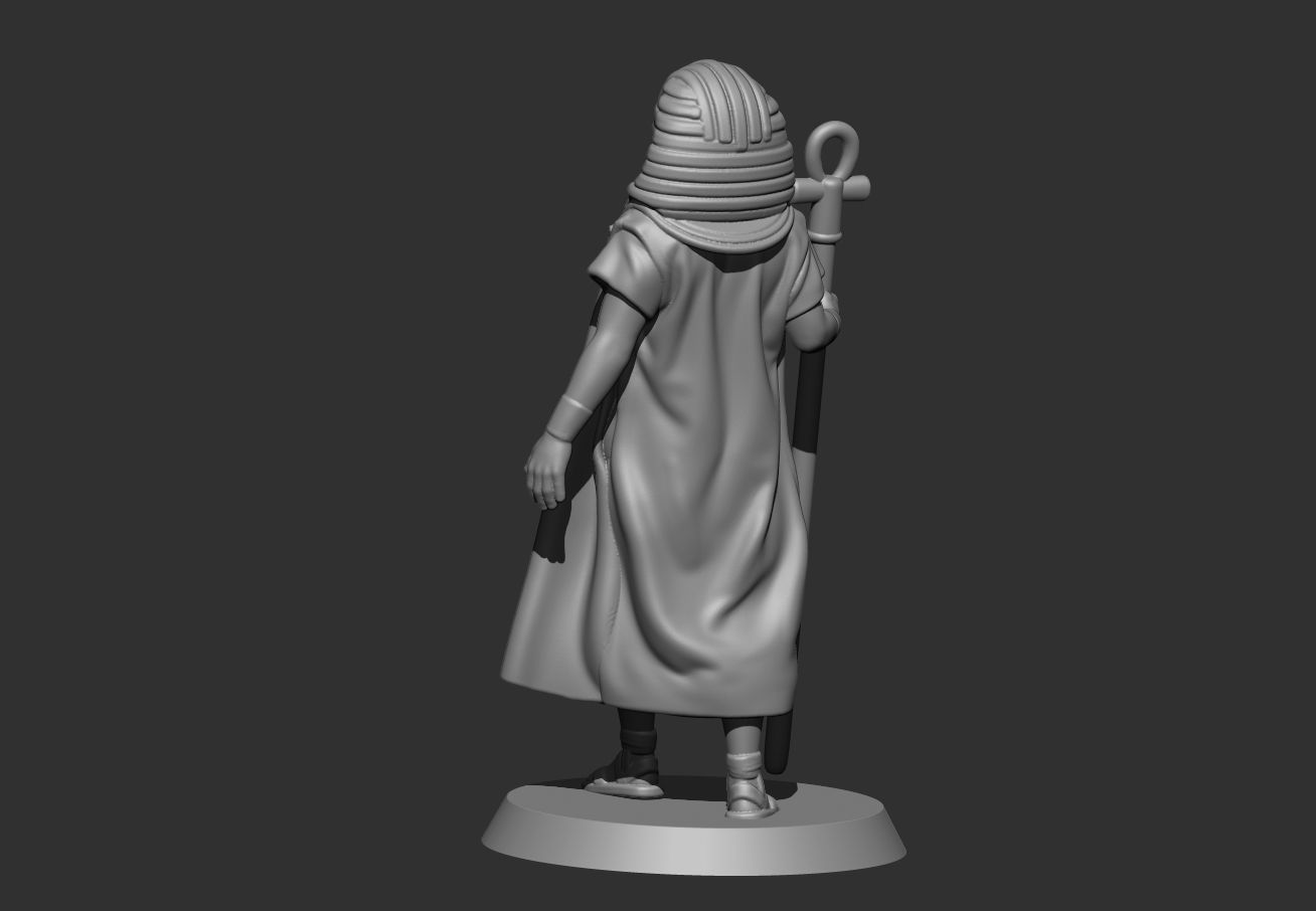 Gor Egyptian God With Staff 3D print model_4