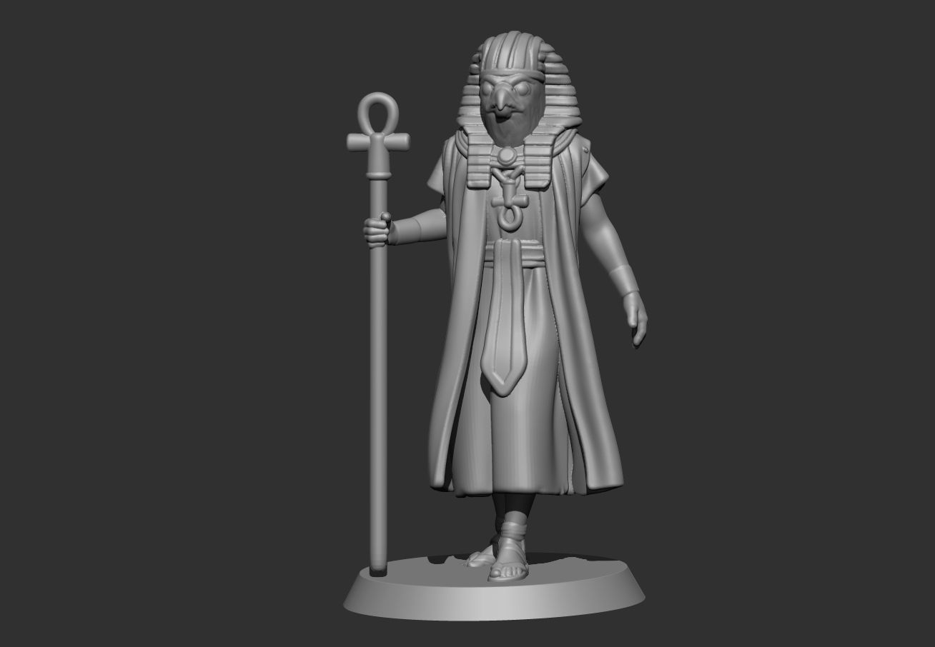 Gor Egyptian God With Staff 3D print model_1