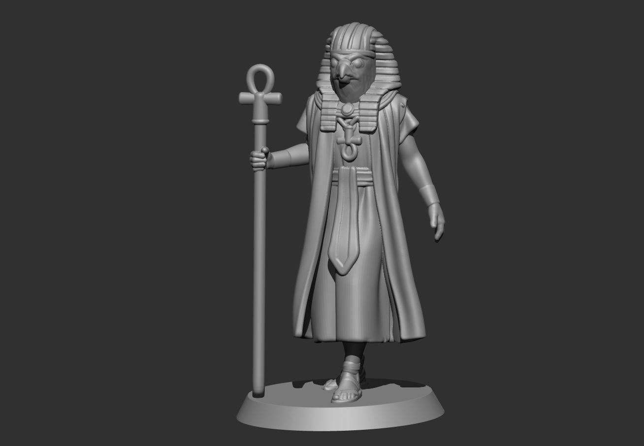 Gor Egyptian God With Staff 3D print model_7
