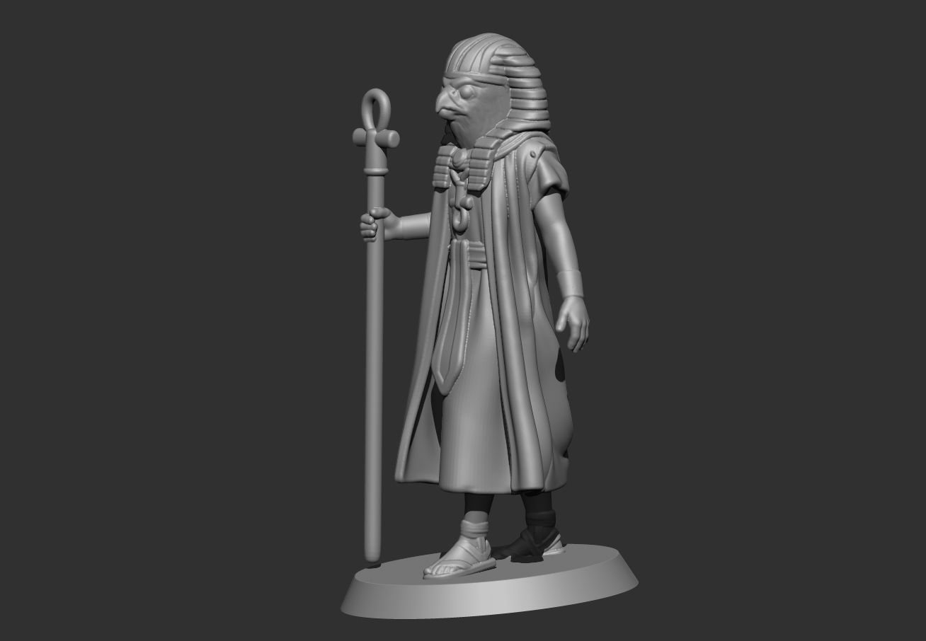 Gor Egyptian God With Staff 3D print model_2