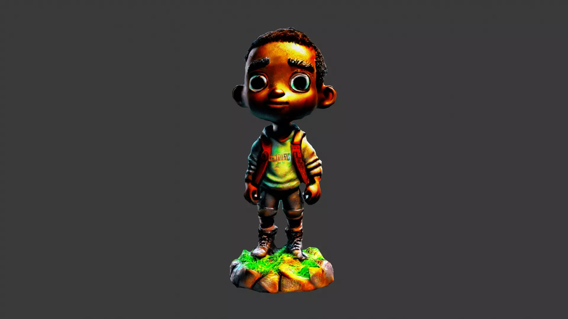 Cartoon Figure Toy Low-poly 3D model_0