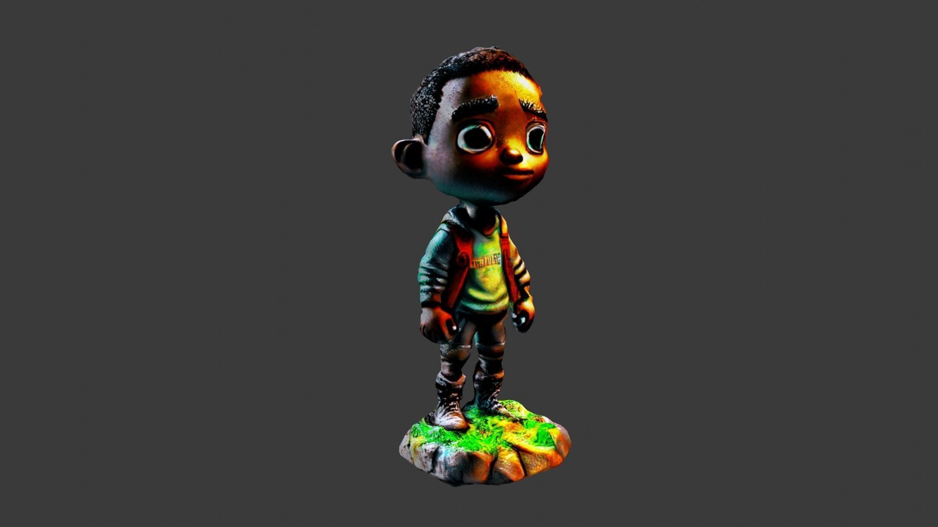 Cartoon Figure Toy Low-poly 3D model_2