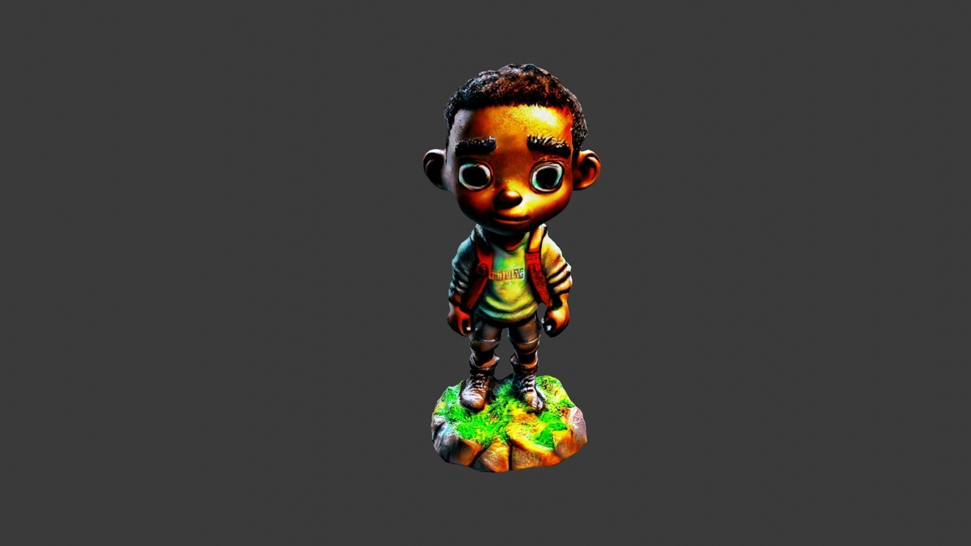Cartoon Figure Toy Low-poly 3D model_5
