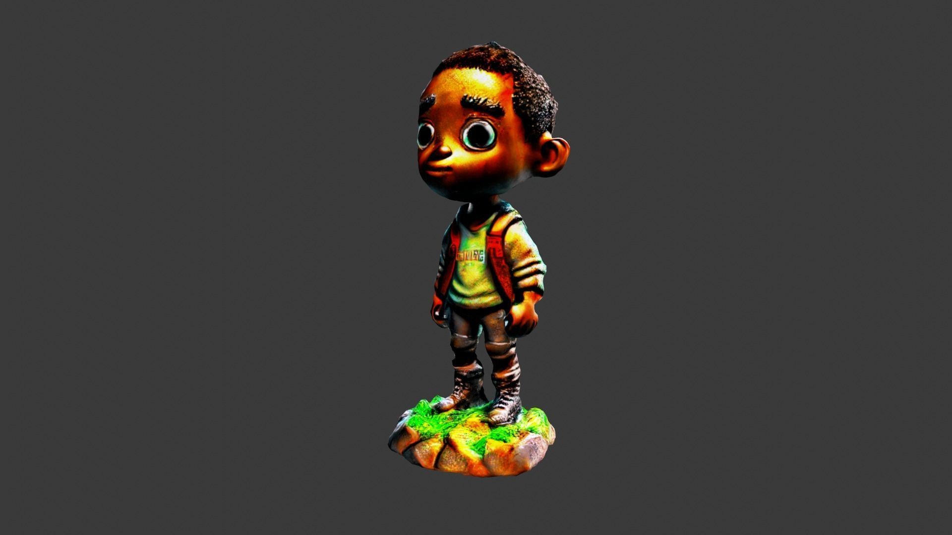 Cartoon Figure Toy Low-poly 3D model_1