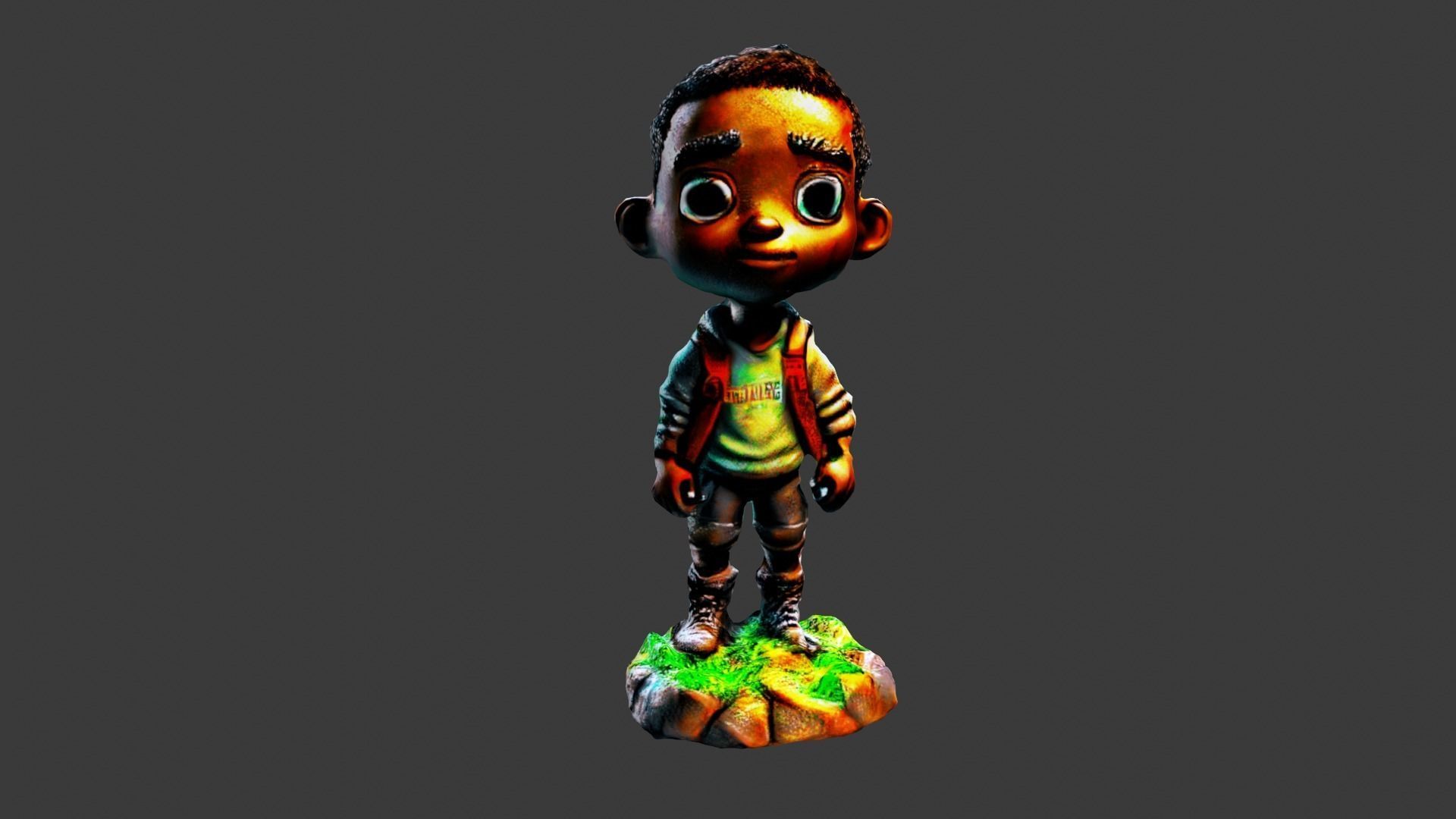 Cartoon Figure Toy Low-poly 3D model_6