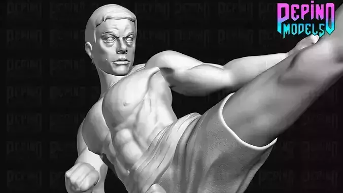 Jean Claude Van Damme in Bloodsport - 62mm scale miniature 3D print model