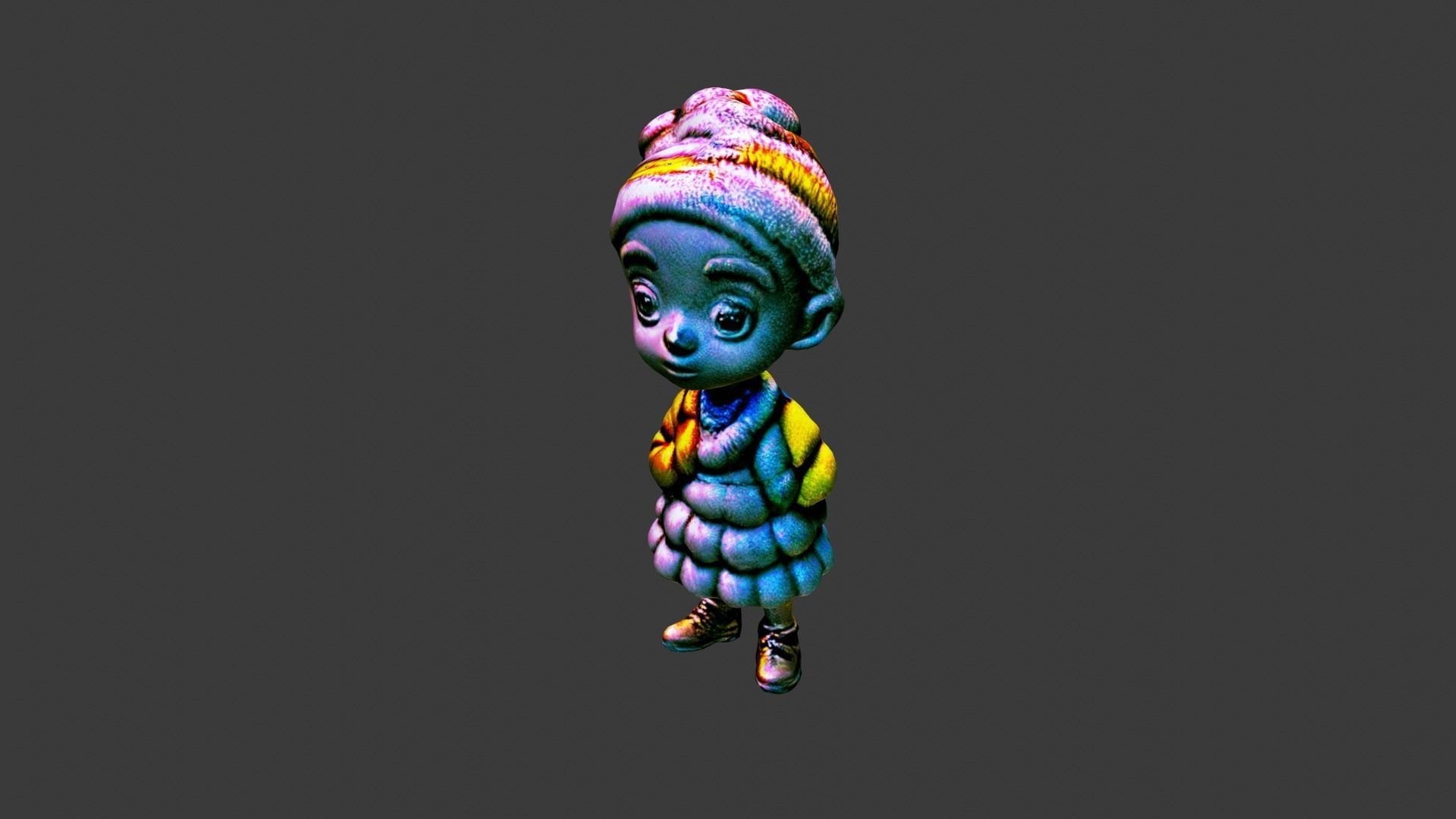 Figure Toy Low-poly 3D model_4