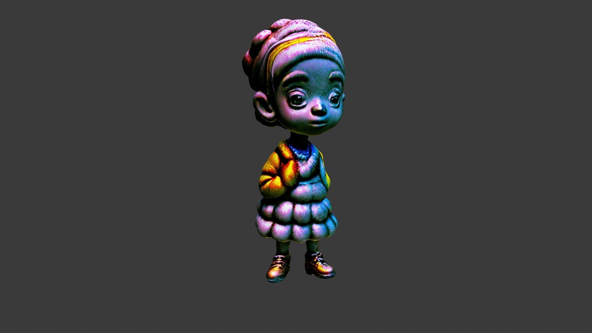 Figure Toy Low-poly 3D model_6
